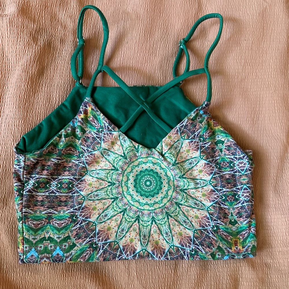 Wolven Threads Fauna Crisscross Four-Way Top Size M Medium Bra Top